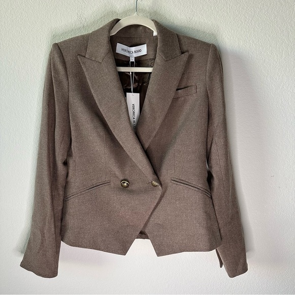 NWT VERONICA BEARD Rickie Crop Dickey Jacket in Lichen Melange SZ US 4 - Picture 3 of 9